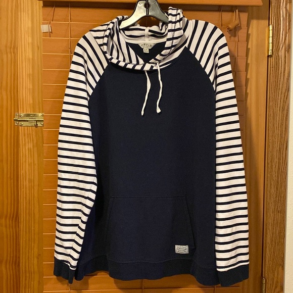 Orvis Navy Striped Hoody - Picture 1 of 6
